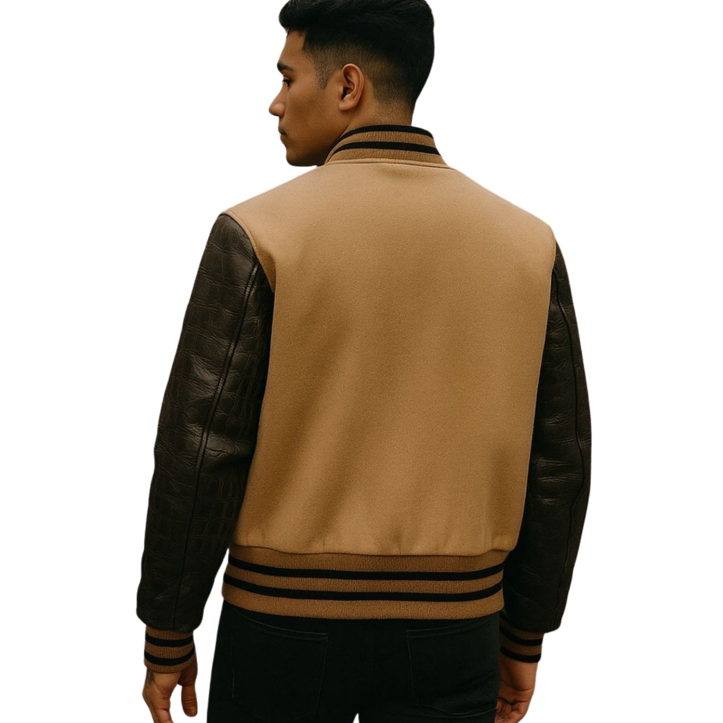 Men's Handmade Golden Bear Real Bomber Jacket