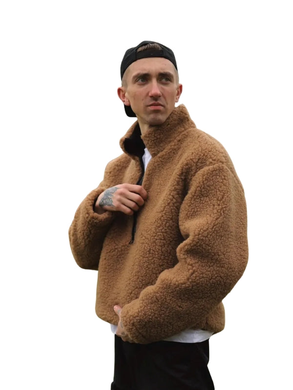 Men's Wool Sweater Lining Handmade Teddy Jacket