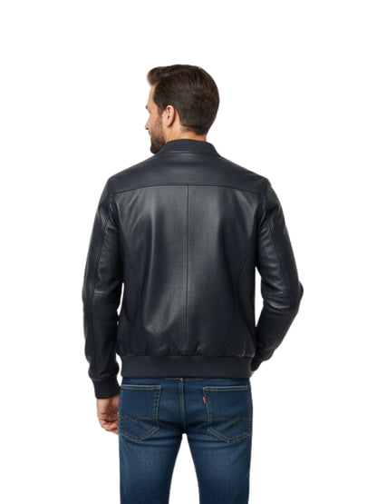 Mens 2436 Black Leather Jacket