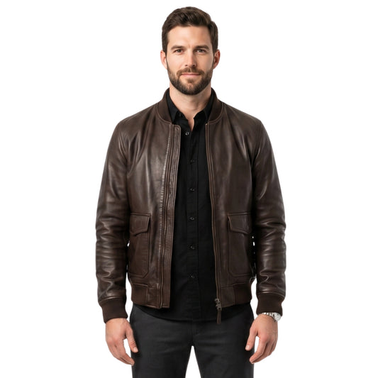 Mens Casual Shirt Collar Black Jacket