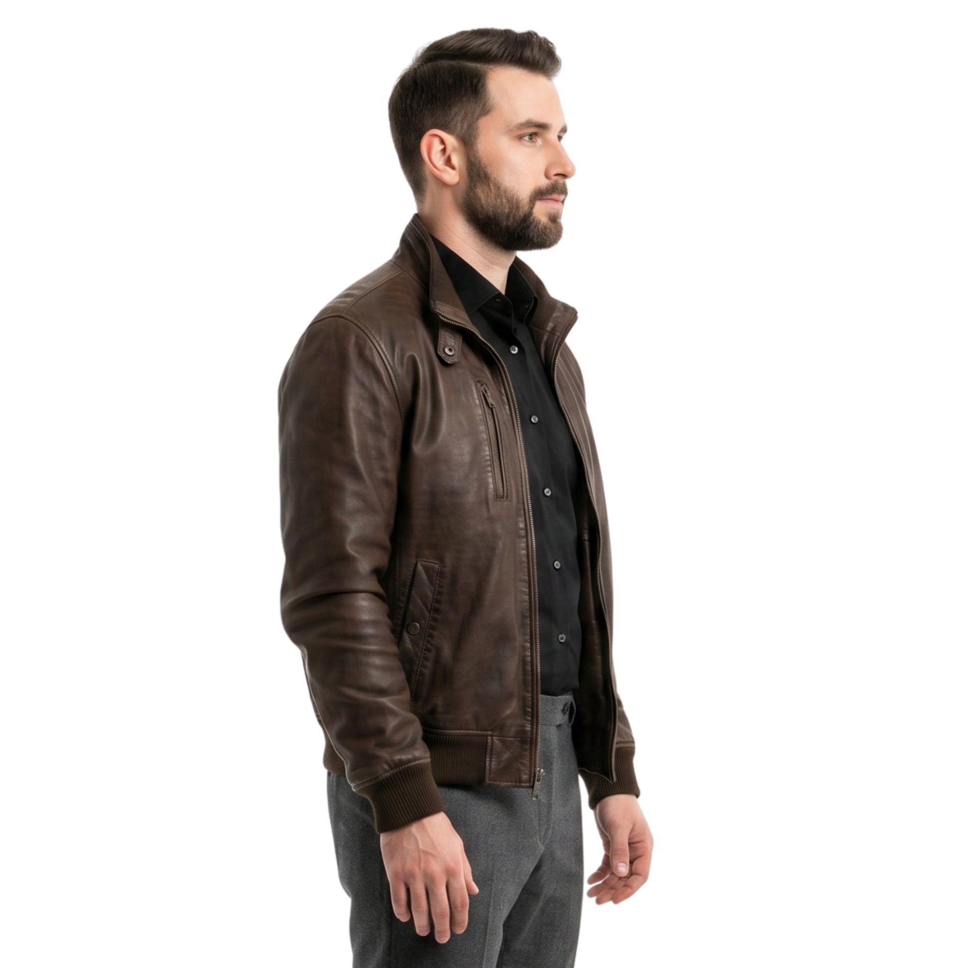 Mens Casual Shirt Collar Black Jacket Buy Now 