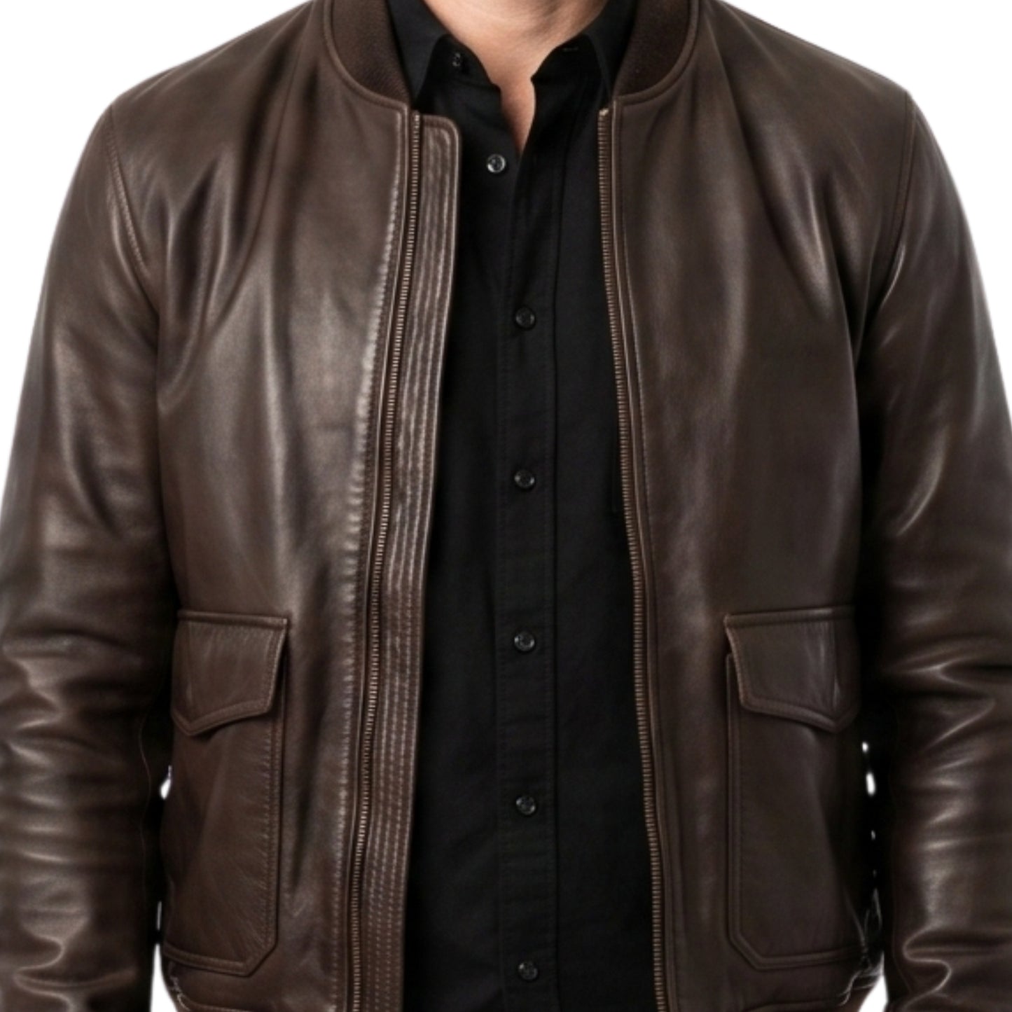 Mens Casual Shirt Collar Black Jacket Get Today