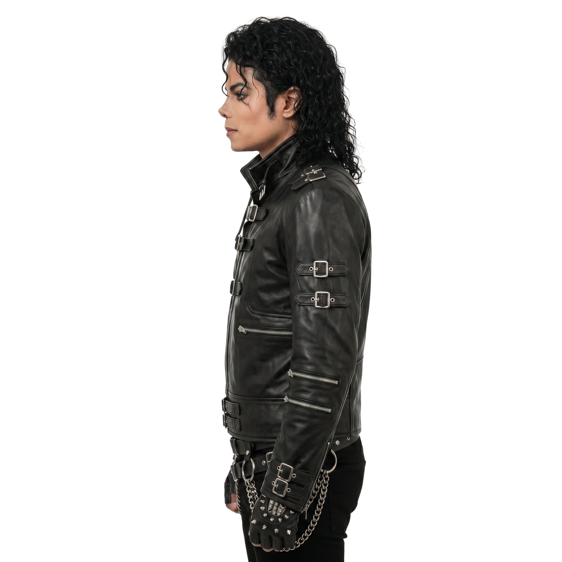 Michael Jackson Bad Inspired Black Leather Jacket