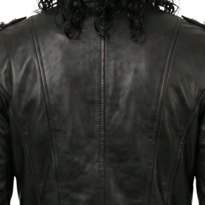 Michael Jackson Bad Tour Black Leather Jacket