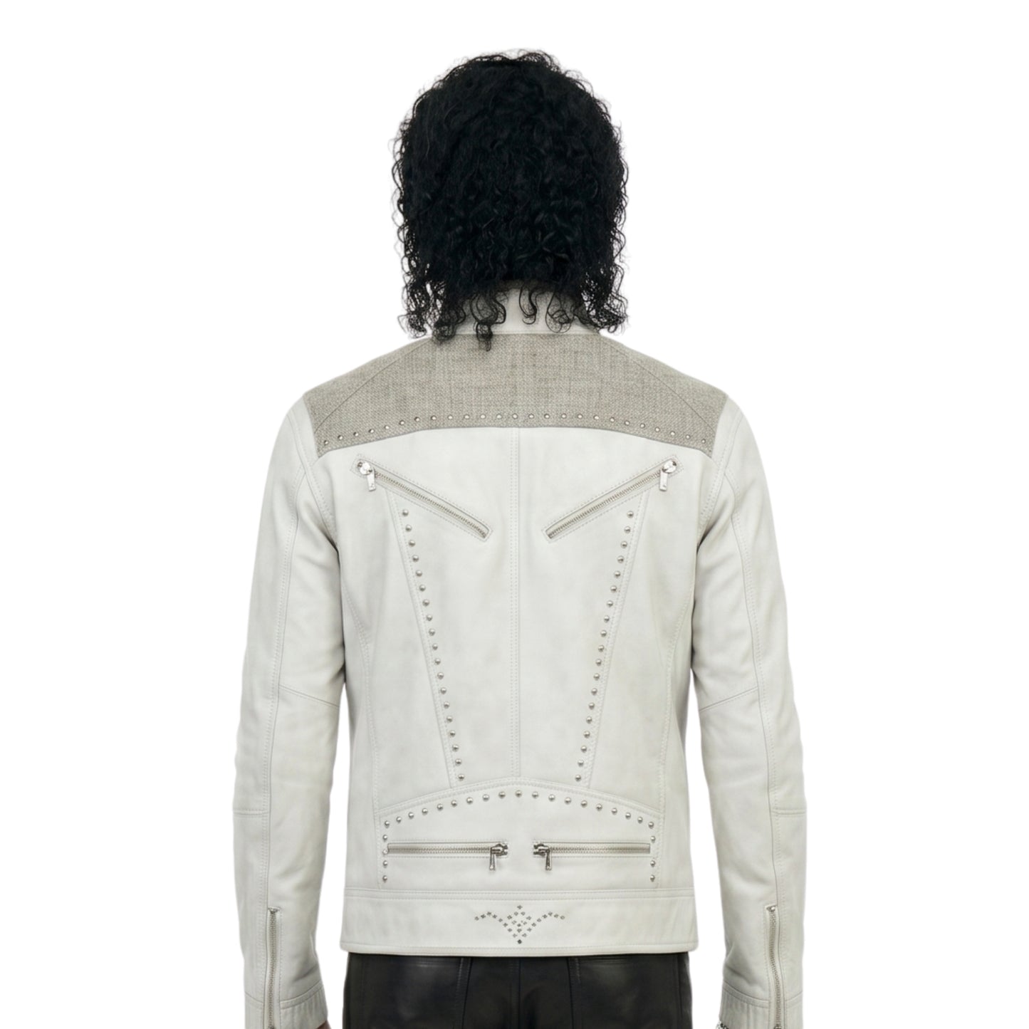 Michael Jackson Beat It White Biker Leather Jacket