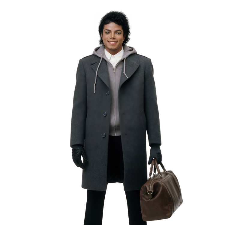 Michael Jackson Grey Wool Coat Live
