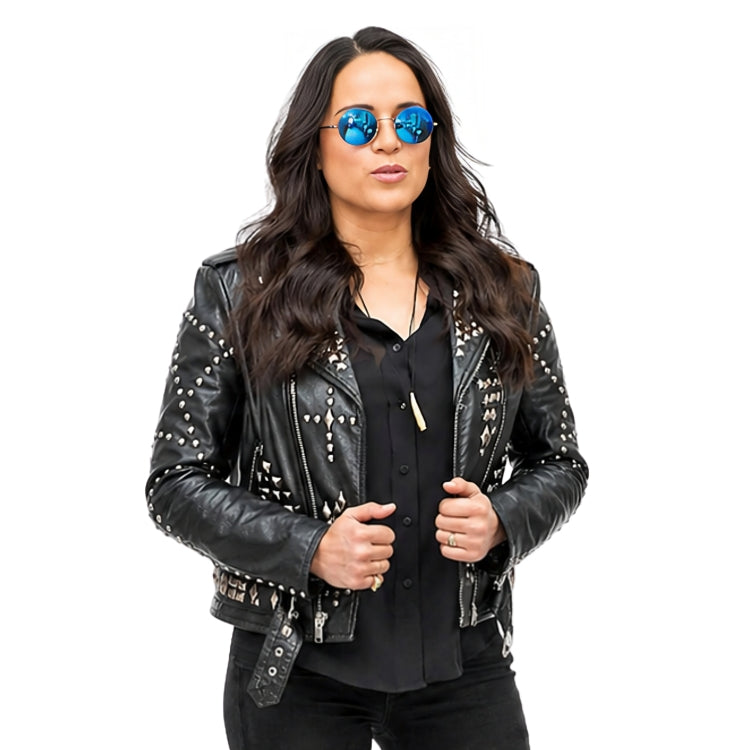 Person wearing a biker jacket 