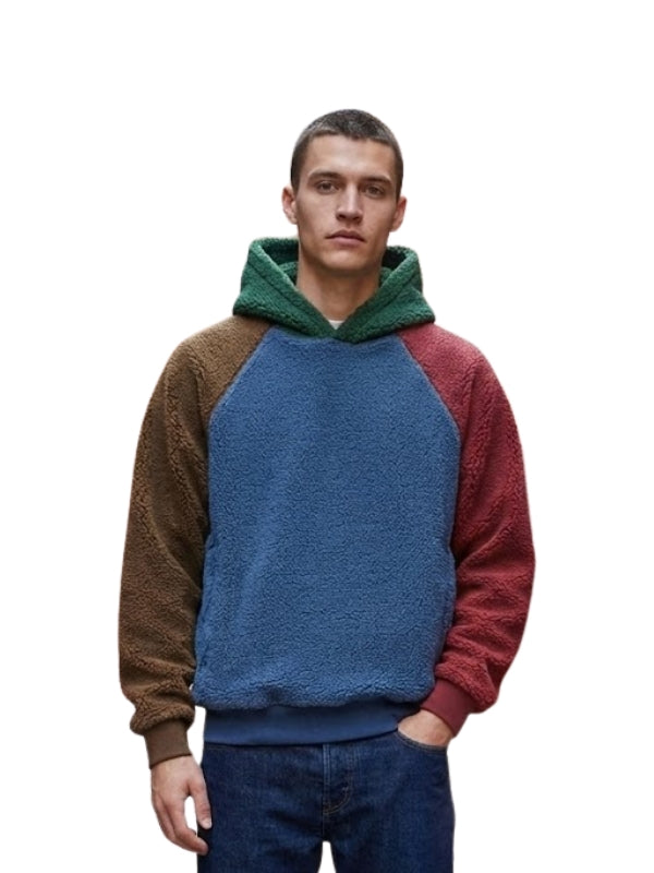 Multicolor Sherpa Pullover Hoodie