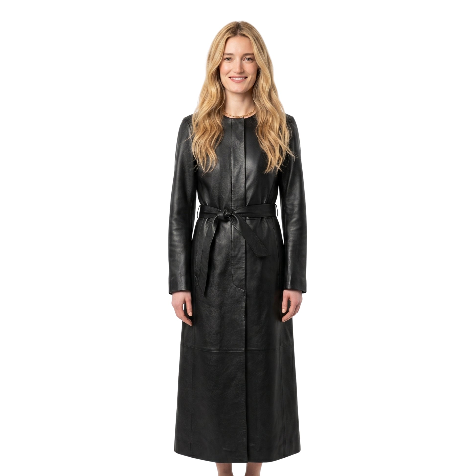 NYC 2026 Sarah Pidgeon Black Leather Coat