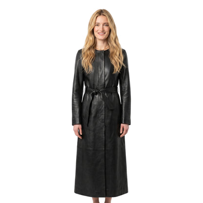 NYC 2026 Sarah Pidgeon Black Leather Coat