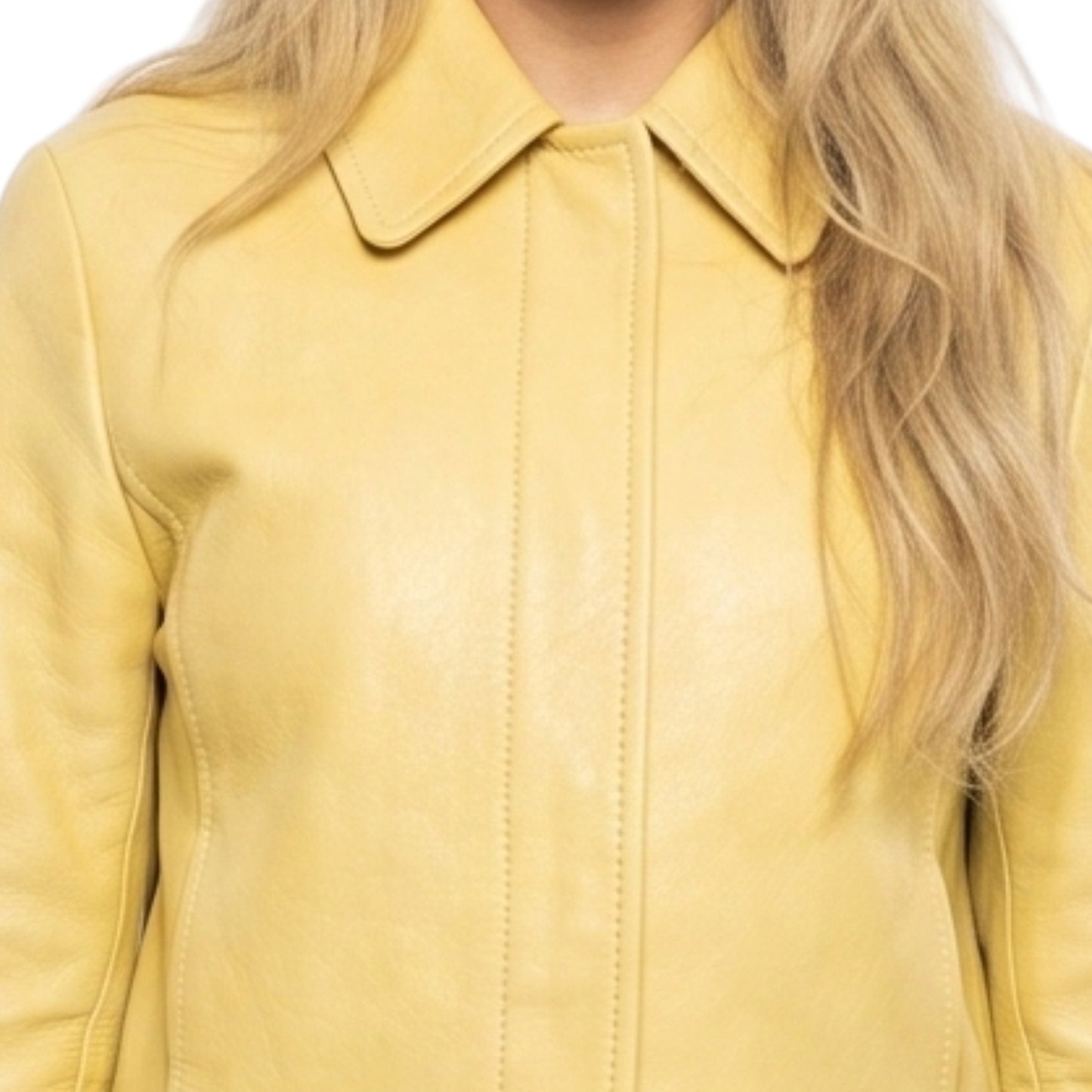 NYC Sabrina Carpenter Yellow Leather Jacket