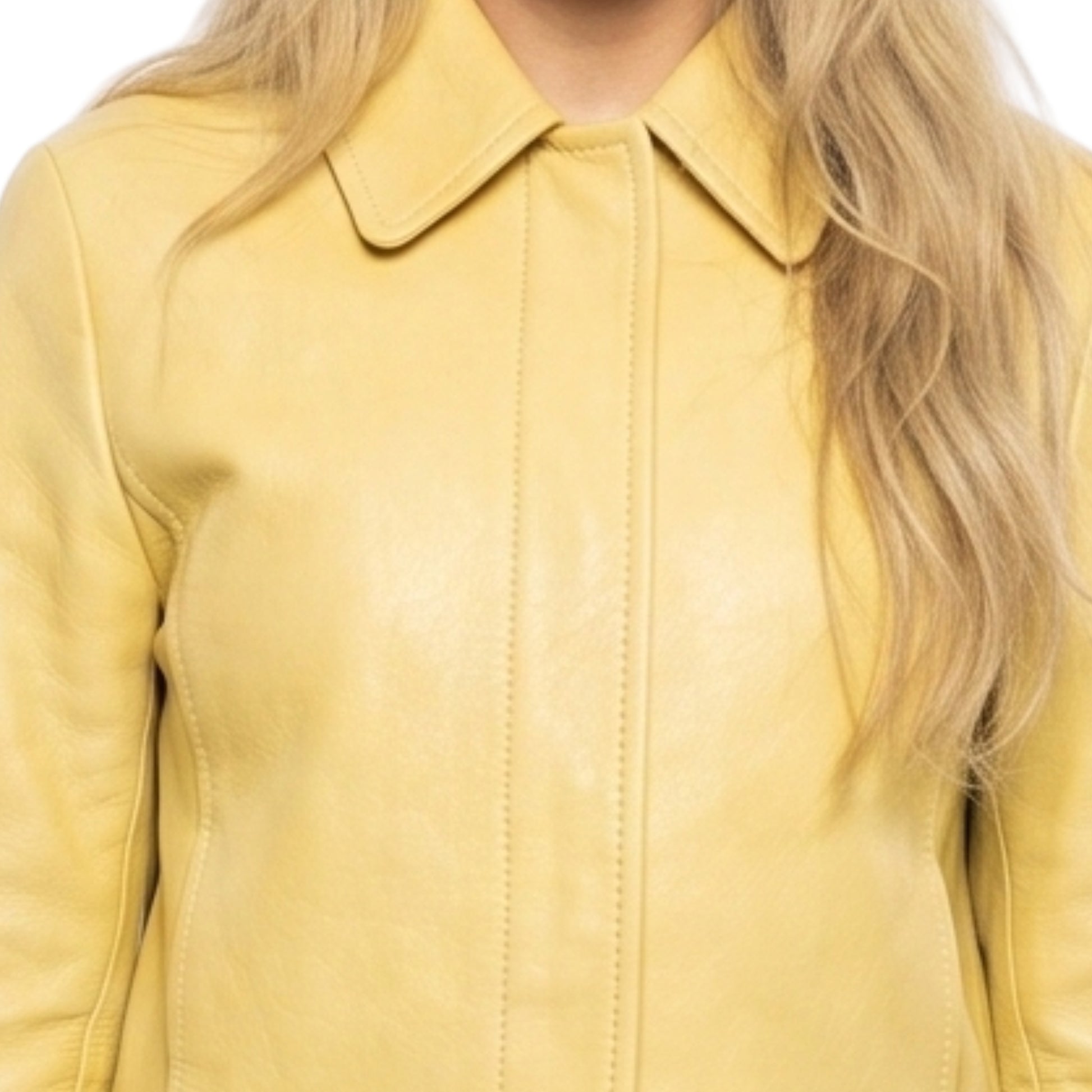 NYC Sabrina Carpenter Yellow Leather Jacket