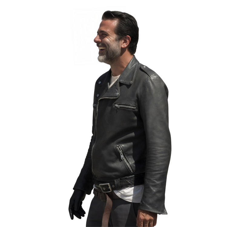 Negan The Walking Dead Black Leather Biker Jacket Sale