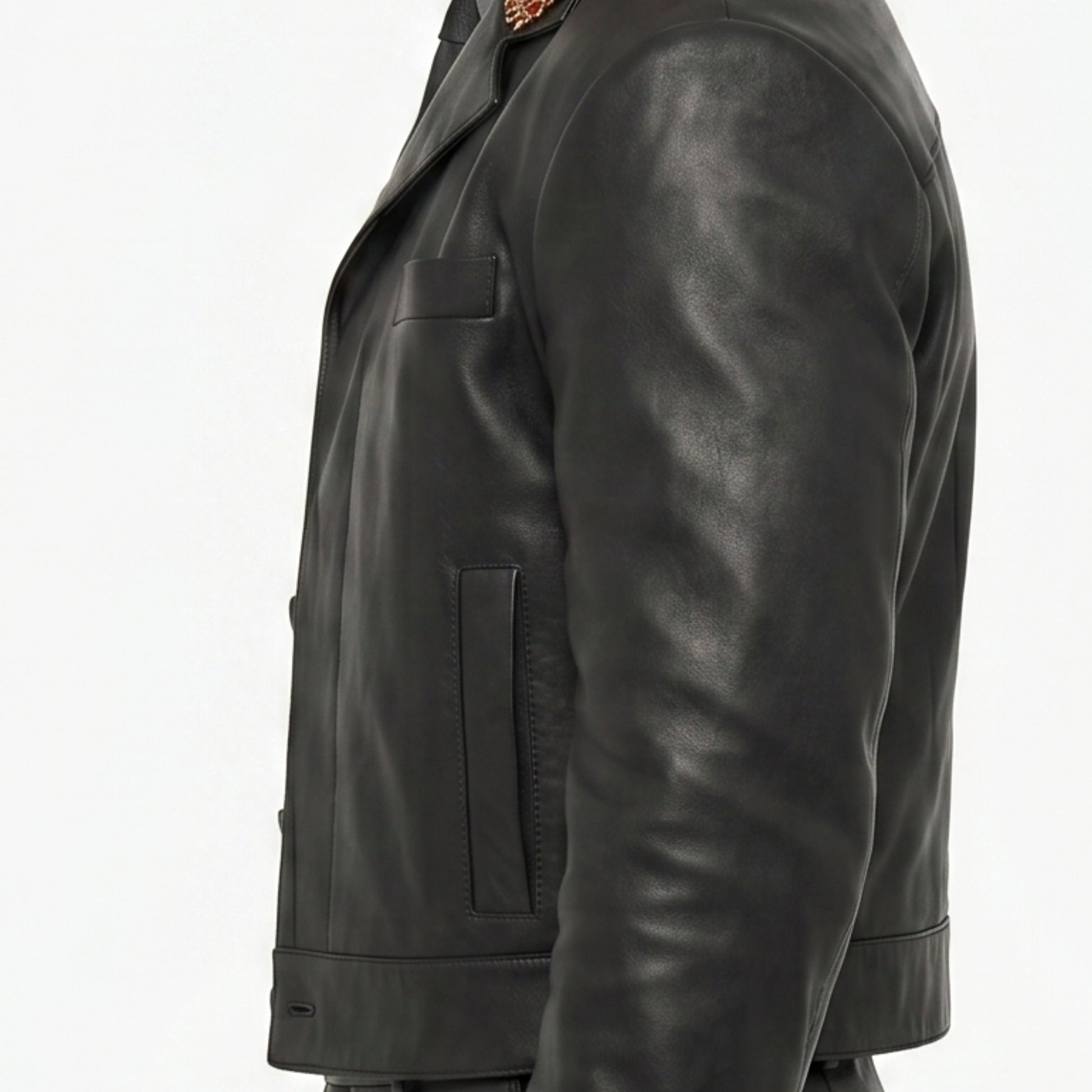 Nicholas Hoult 2026 Prada Black Leather Jacket