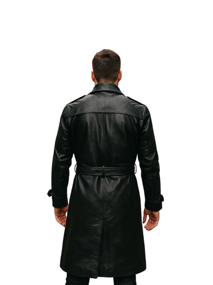 Nick Fury Leather Trench Coat For Men's