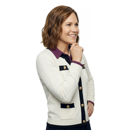 Nikki DeLoach White Cardigan Jacket Live