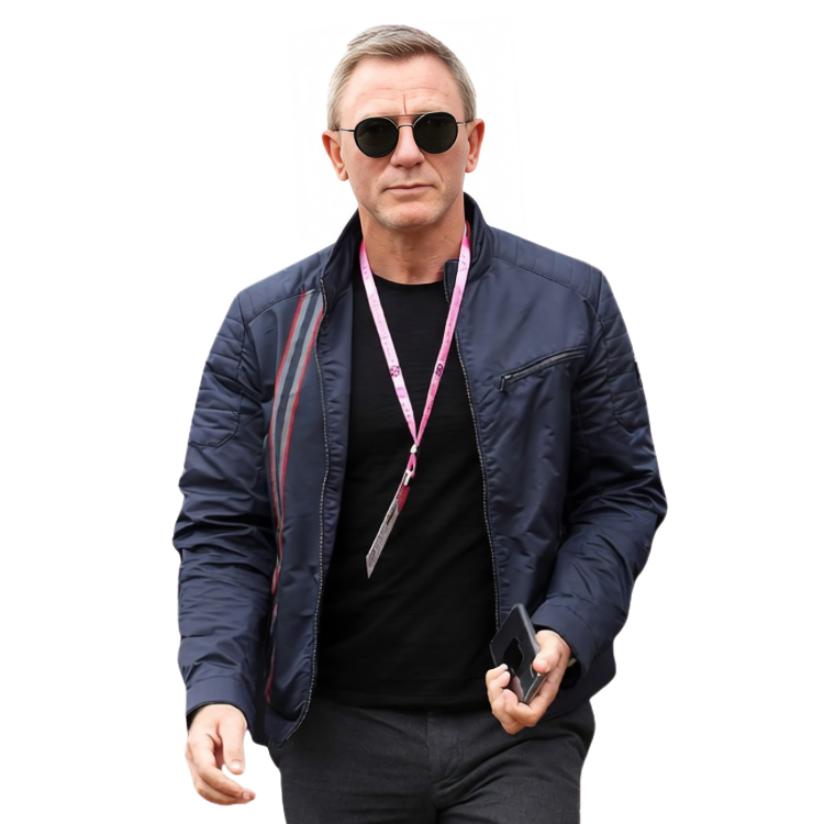No Time To Die Daniel Craig James Bond Blue Cotton Jacket