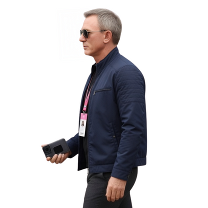 No Time To Die Daniel Craig James Bond Blue Cotton Jacket sale