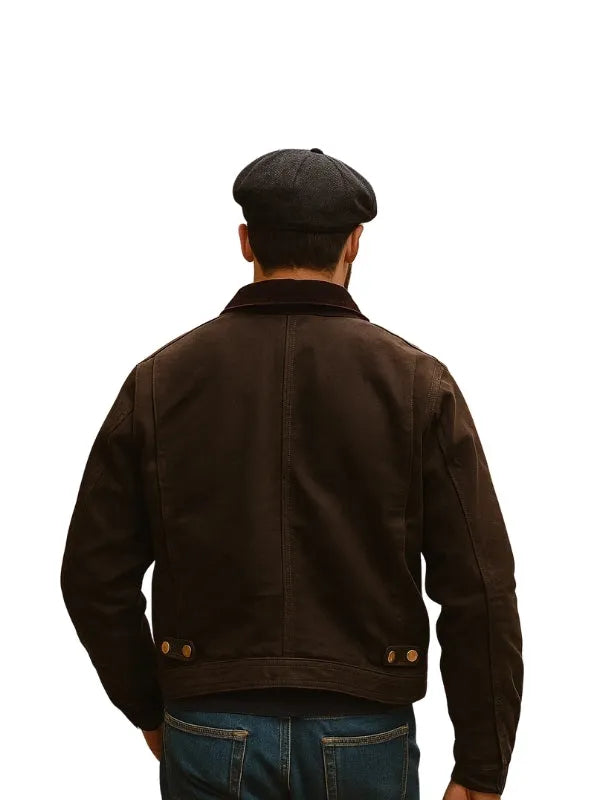 NY Yankees dark brown crop jacket with a stylish short length, ideal for casual outfits