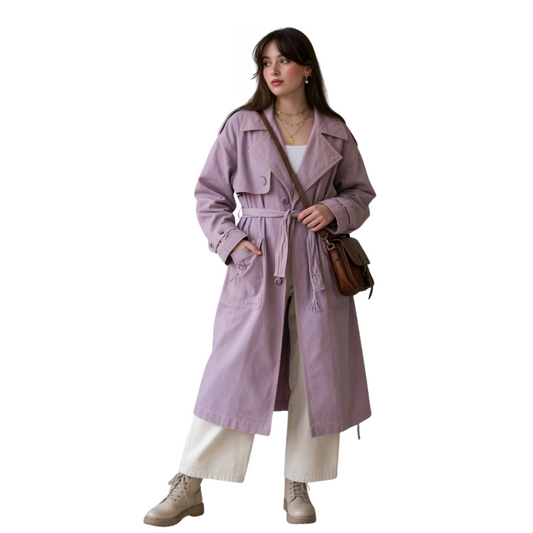 Oversized Dusty Pink Trench Coat