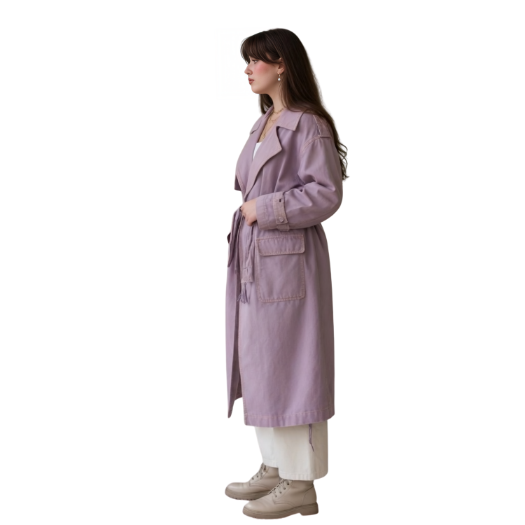 Oversized Dusty Pink Trench Coat Live