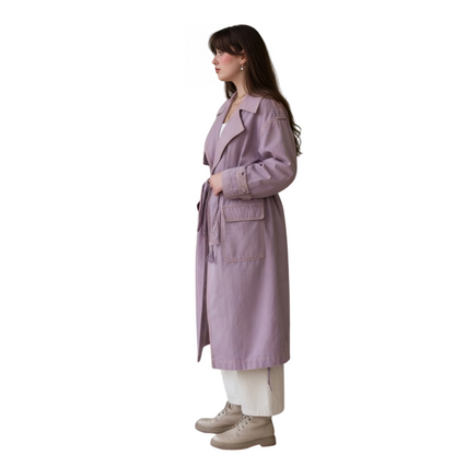 Oversized Dusty Pink Trench Coat Live