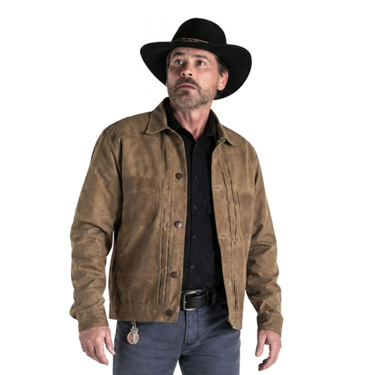 Person wearing a brown jacket