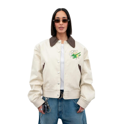 PFW 2026 Dina Ayada Leather Jacket