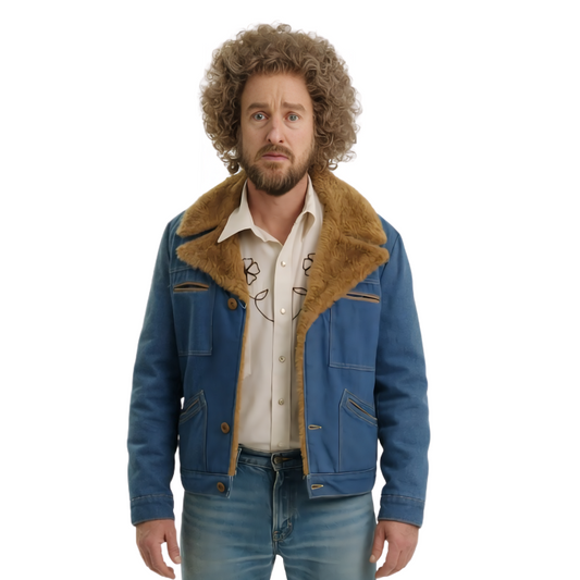 Paint 2023 Owen Wilson Carl Nargle Blue Shearling Jacket
