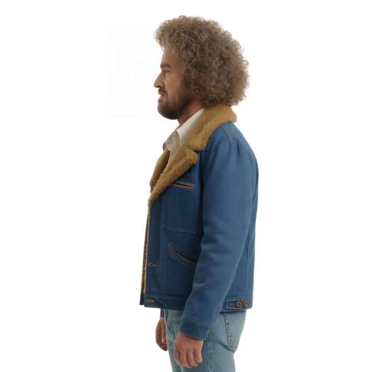 Paint 2023 Owen Wilson Carl Nargle Blue Shearling Jacket Buy Now