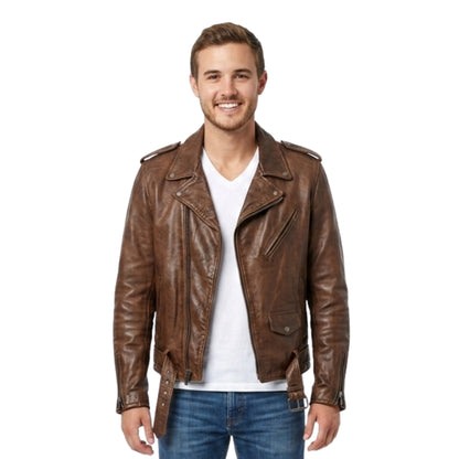 Pilot Pete Tv Series The Bachelor Season 25 Peter Weber Brown Biker Leather Jacket
