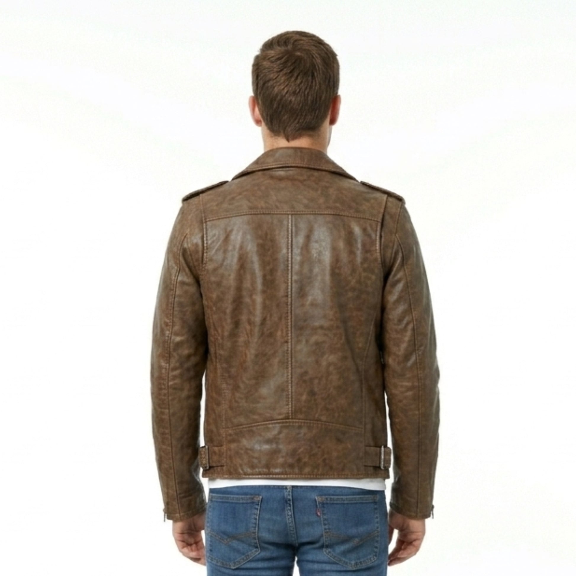 Pilot Pete's The Bachelor series Peter Weber Brown Biker Leather Jacket