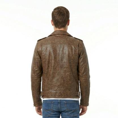 Pilot Pete's The Bachelor series Peter Weber Brown Biker Leather Jacket