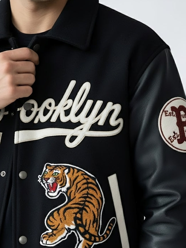 Men’s Black Brooklyn Varsity Jacket