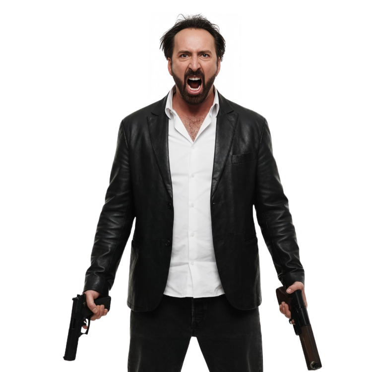 Prisoners of the Ghost land Nicolas Cage Black Leather Suit Jacket