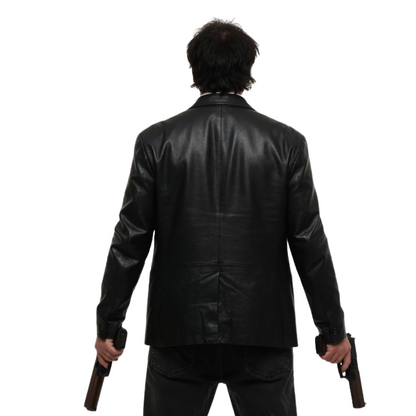 Prisoners of the Ghost land Nicolas Cage Black Leather Suit Jacket Buy 