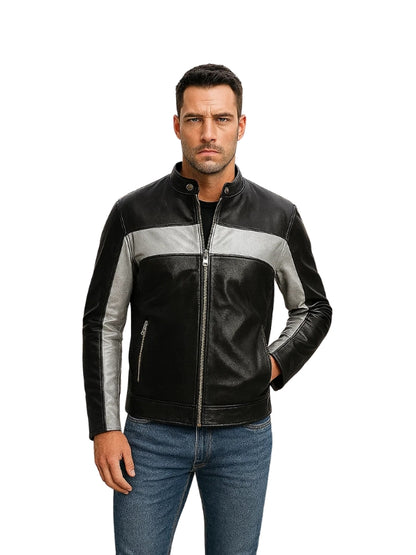 Randolf Black and Silver Leather Jacket