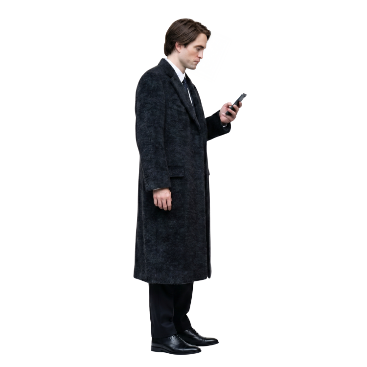 Robert Pattinson The Batman 2022 Black Long Coat Live