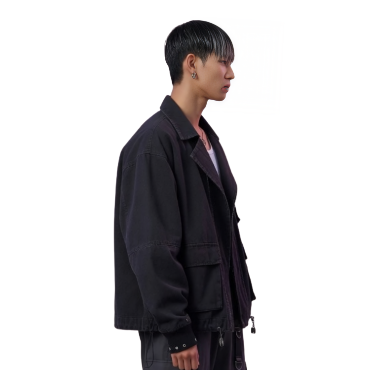 Sale Black Star Graphic Cotton Jacket Live