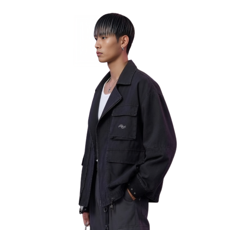 Sale Black Star Graphic Cotton Jacket Live Now