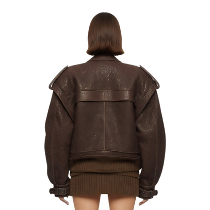 Sale Live On Hailey Bieber Oversized Brown Bomber Jacket