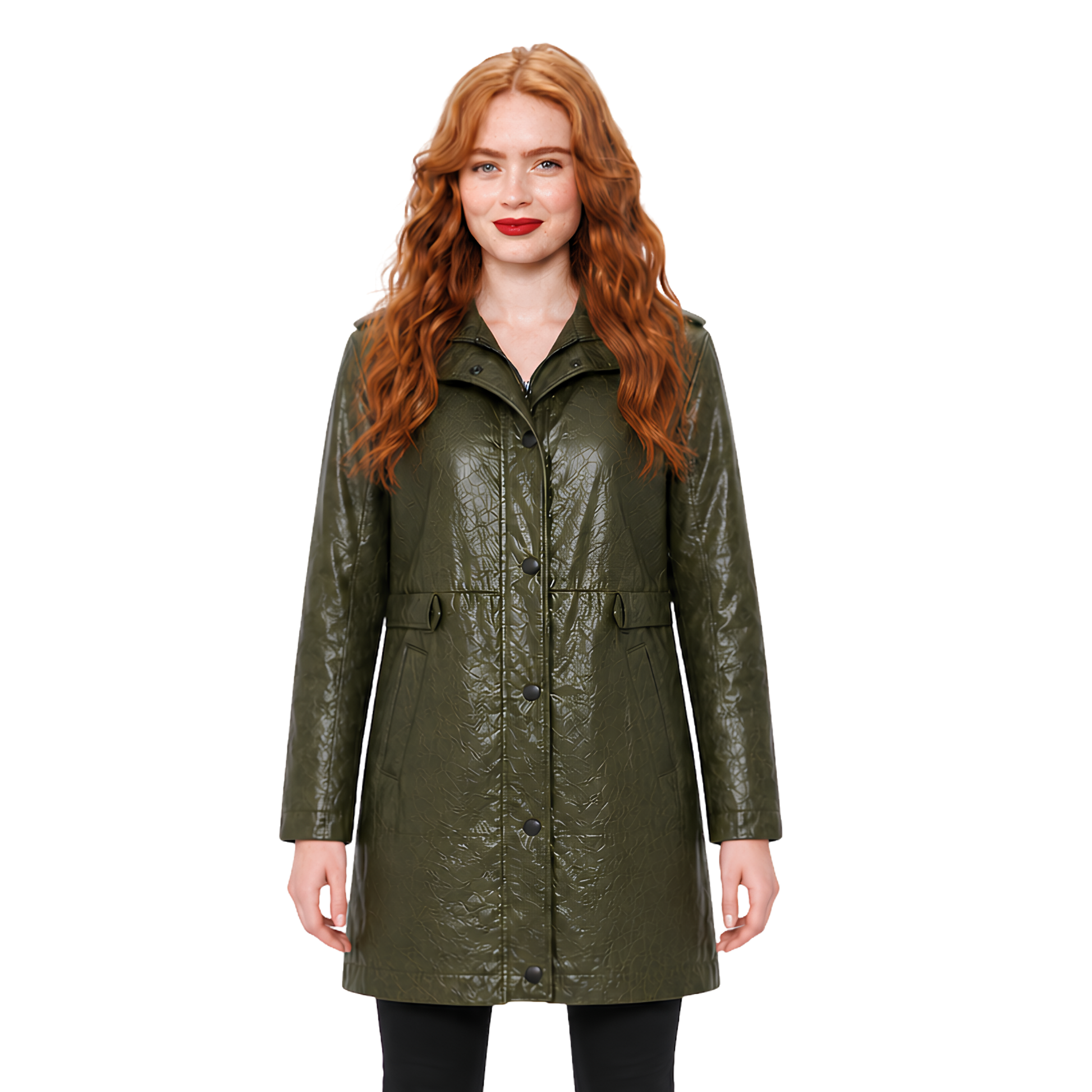 Sale Live On Sadie Sink Spider-Man BND Green Leather Coat