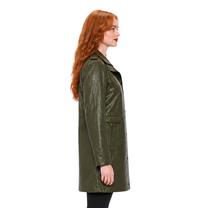 Sale Live On Sadie Sink Spider-Man BND Green Leather Coat Today