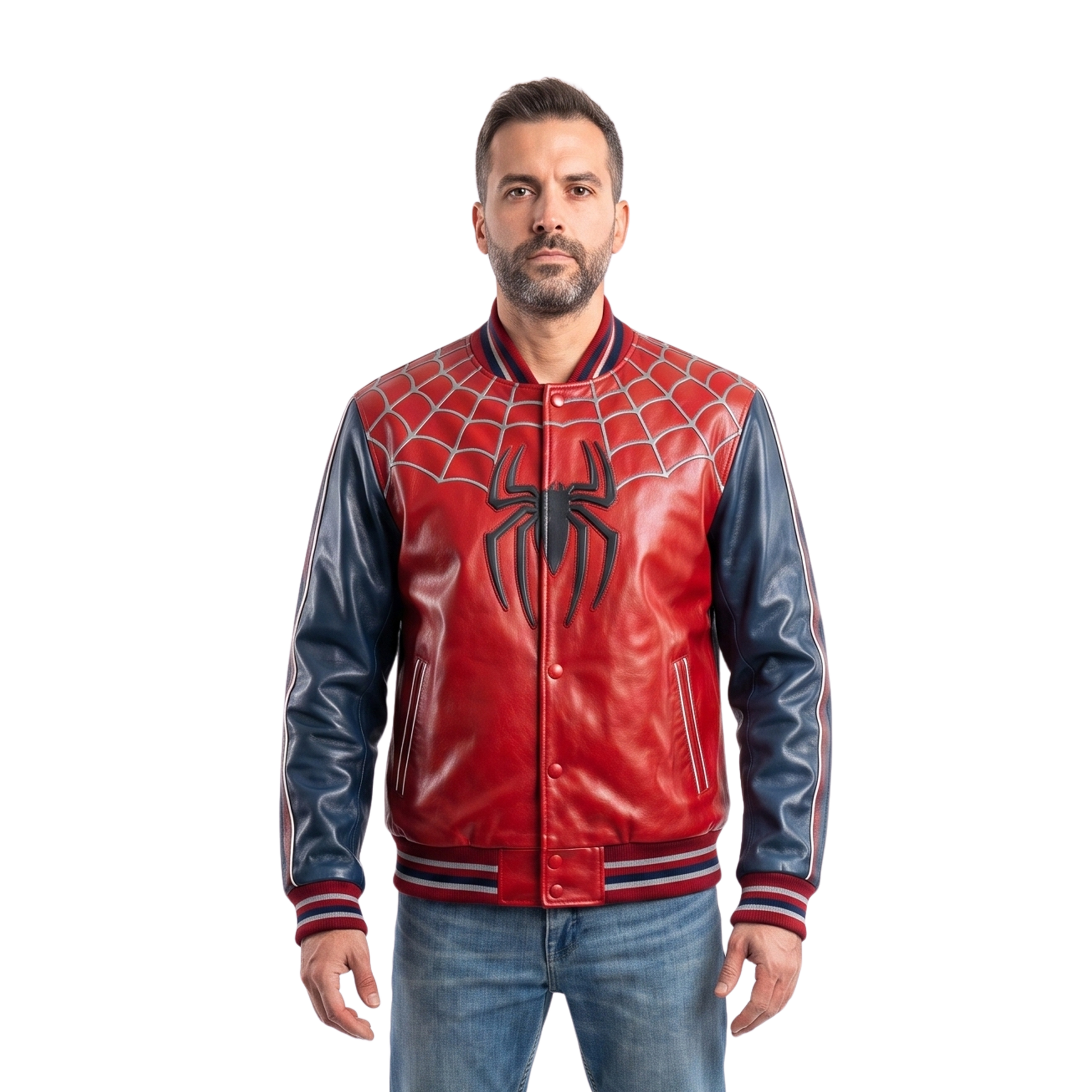 Sale Live On Tom Holland Spider-Man Red & Navy Bomber Jacket