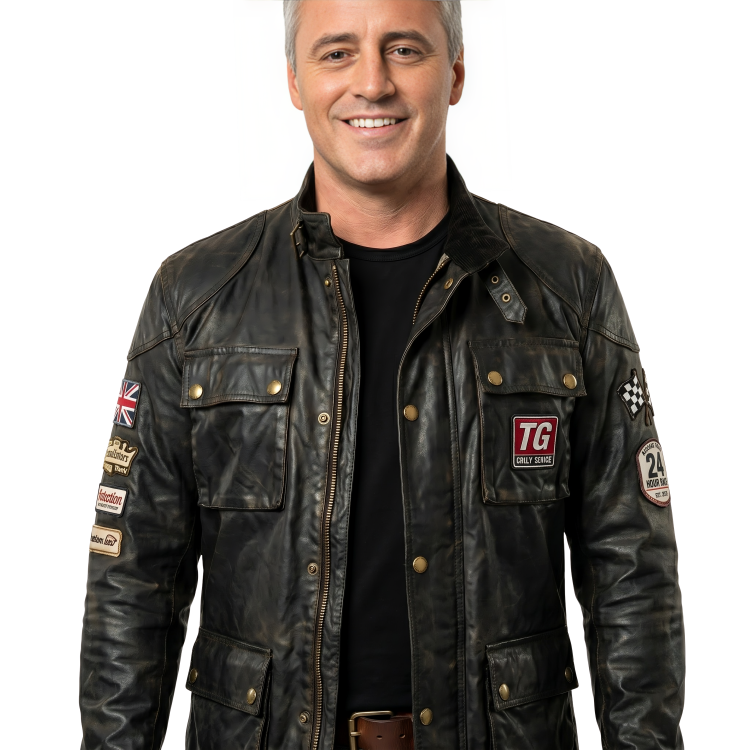 Sale Live On Top Gear Matt LeBlanc Black Leather Jacket