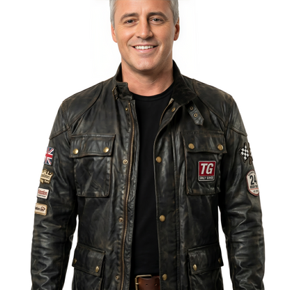 Sale Live On Top Gear Matt LeBlanc Black Leather Jacket
