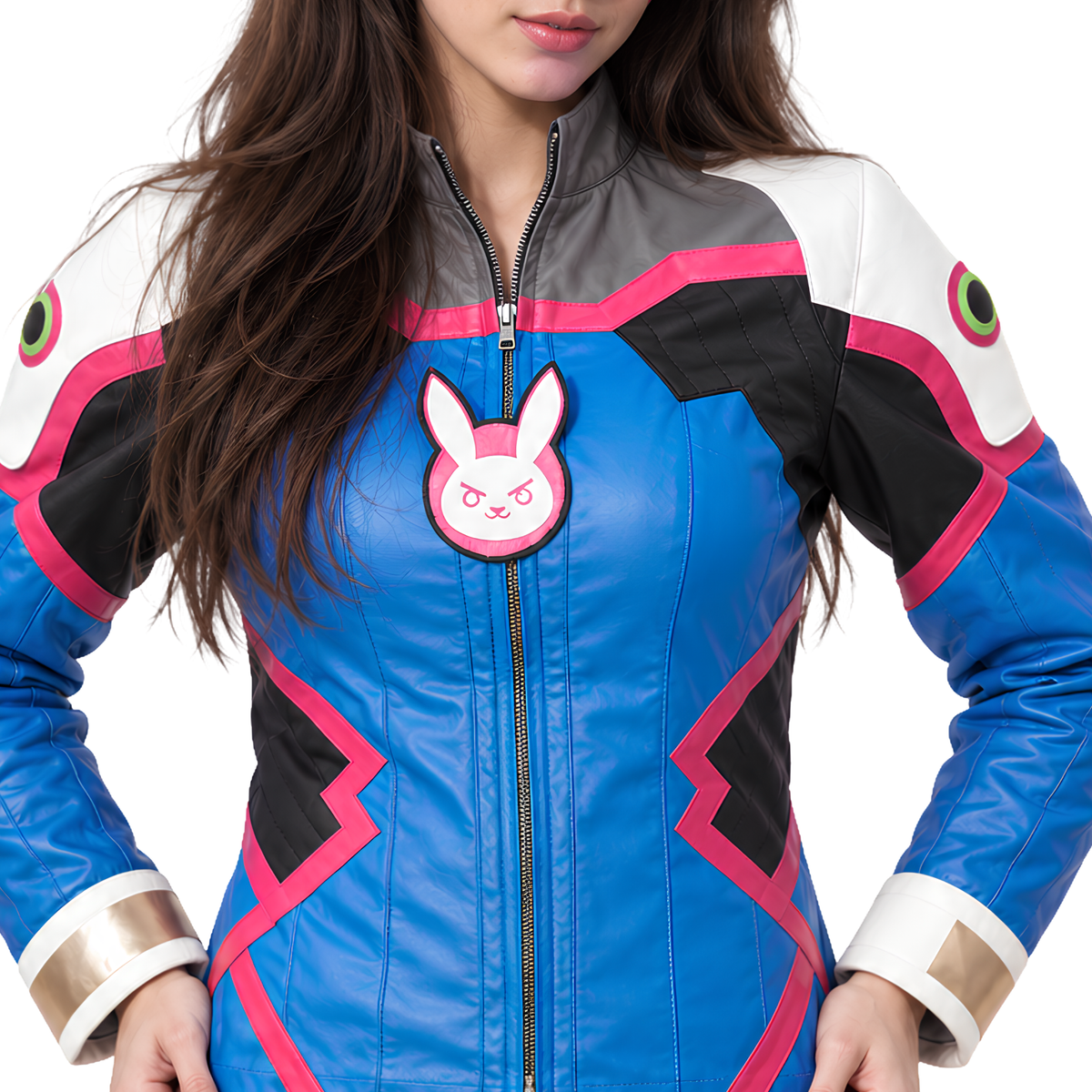 Sale Live On Women’s D.Va Overwatch Blue Leather Jacket