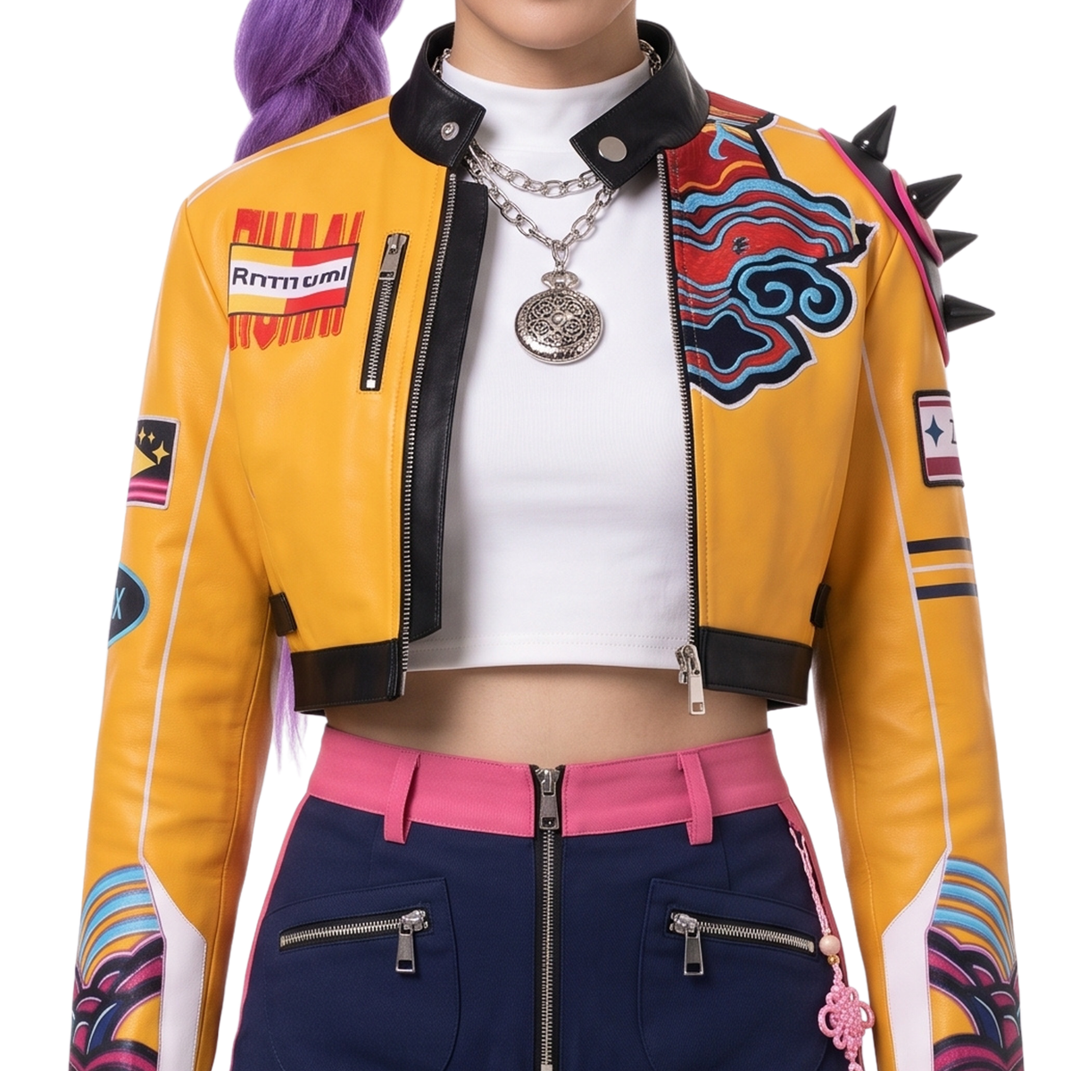 Sale Live on K-Pop Demon Hunters Rumi Cropped Leather Jacket