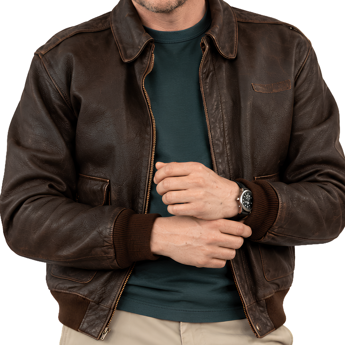 Sale Live on Lanterns S01 Martin Jordan Brown Leather Jacket