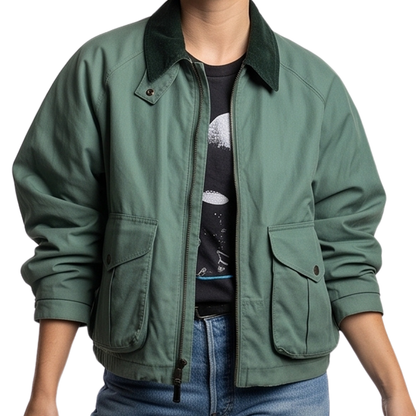 Sale Live on Maggie Lanterns Season 1 Green Cotton Casual Jacket